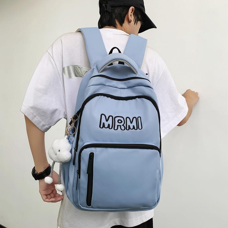 Школьный рюкзак для школьников средней школы, студенческий стиль, мужской рюкзак с буквенным принтом, женский рюкзак большой емкости