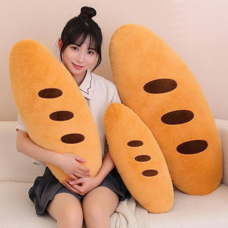 Simulated Long Baguette Pillow Plush Toy Doll Girl Sleeping On The Sofa On The Bed and Legs Clamping On The Pillow Gift