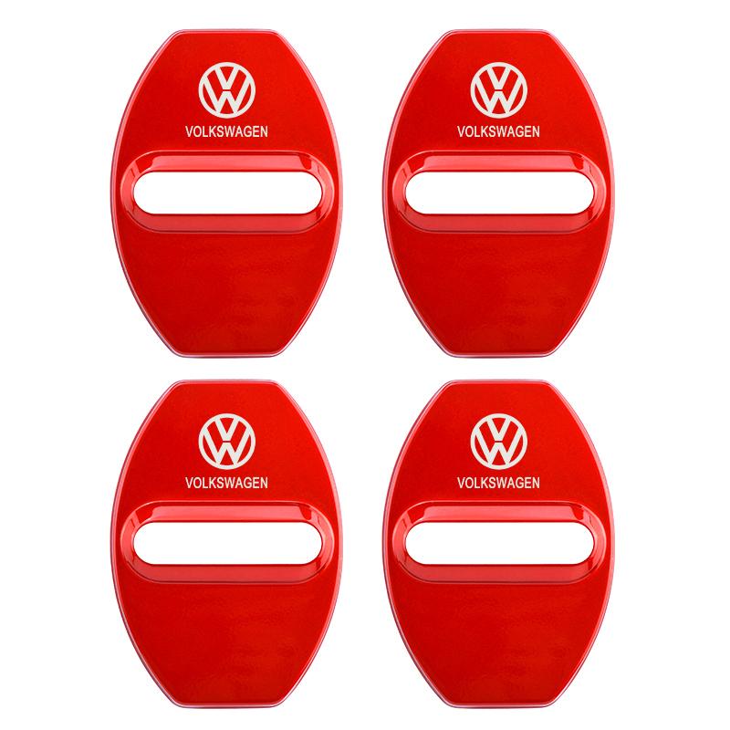 2026 Hot For Volkswagen VW 4 PCS/Set Fashion Stainless Steel Car Covers Door Lock Protecting Cover For Volkswagen VW Golf Tiguan