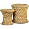 Stools - vidaXL - Set of 2 - Bamboo - Jute - Natural and Rustic Design