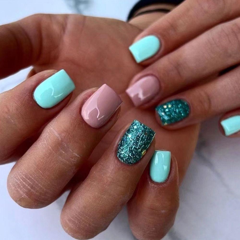 French False Nails Short Round Nail Tips Detachable Fake Nails  for Salon