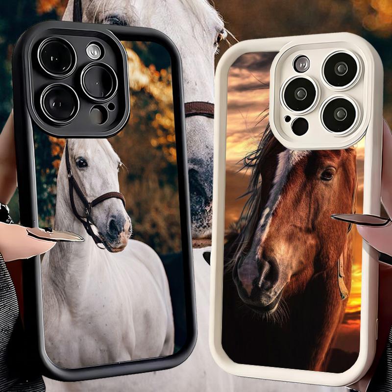 Чехол для телефона iPhone 17 Air 16E 15 16 Pro Max Ферганская лошадь Животное Чехол 14 Plus 13 12 Mini Мягкий Силиконовый Fundas