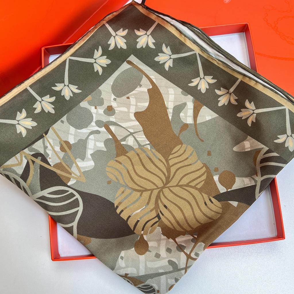 Шелковый платок Женский шелковый квадратный платок 110 Шелковая шаль из тутового шелка С высоким сувенирным шелковым платком