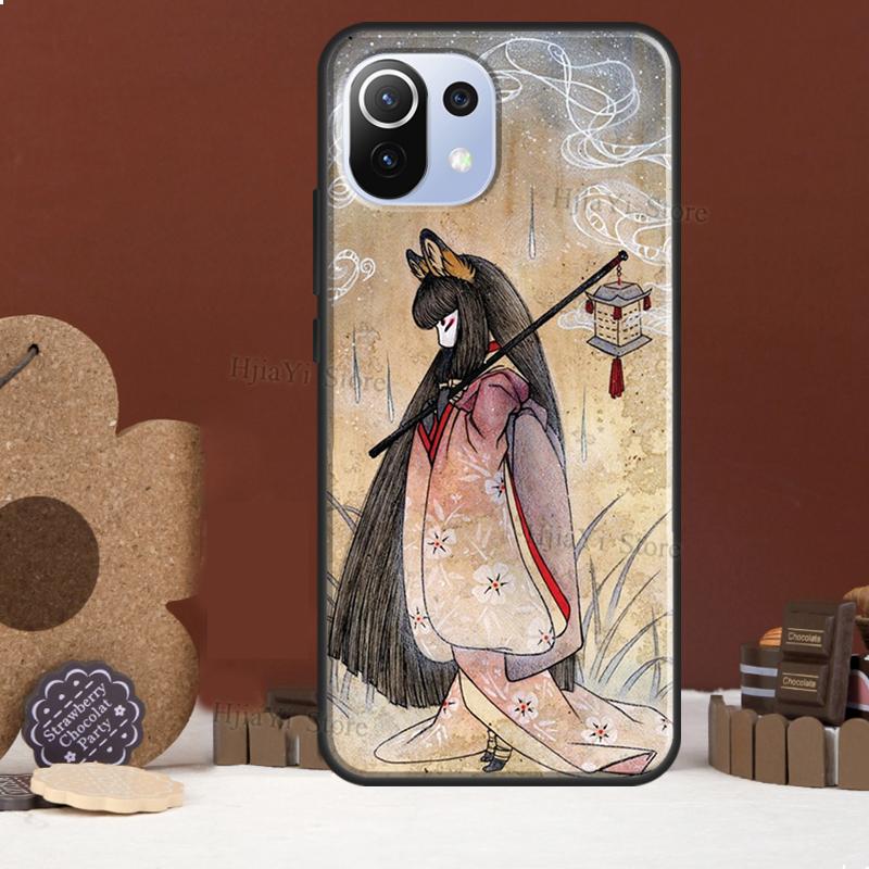 Арт Китсуне Лиса Чехол Для POCO F5 X3 X4 X5 Pro F4 GT C40 F3 Чехол Для Xiaomi 11T 12T Pro 12 X 13 Lite Обложка
