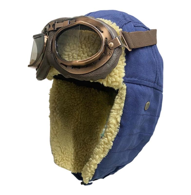 Шапка-авиатор из овечьей шерсти на зиму: Ветрозащитный, Защищающий от холода, Защита ушей для активного отдыха