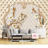 3D Цветочные обои Желтая роза Лиана 3D Сплошной круг Мягкая упаковка Обои Цветочные фрески Домашний декор