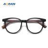 Ретро очки в японском стиле под дерево с черными оправами для мужчин и женщин, подходят для большого лица, с нулевой диоптрией