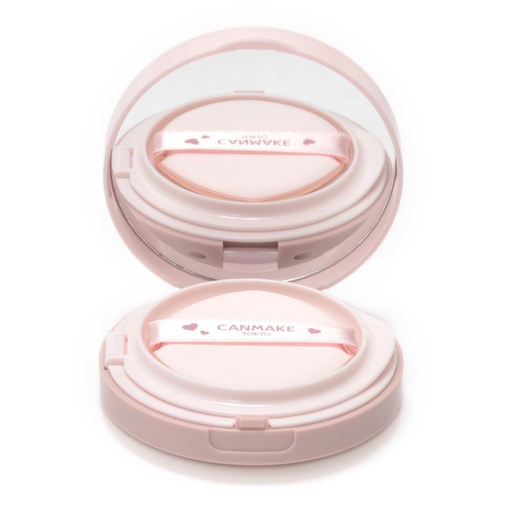 Canmake Fit Glow Cushion 02 Natural 10g Foundation Cushion Foundation Glossy Skin Thin Film with Puff Drop-Shaped SPF50+ PA+++