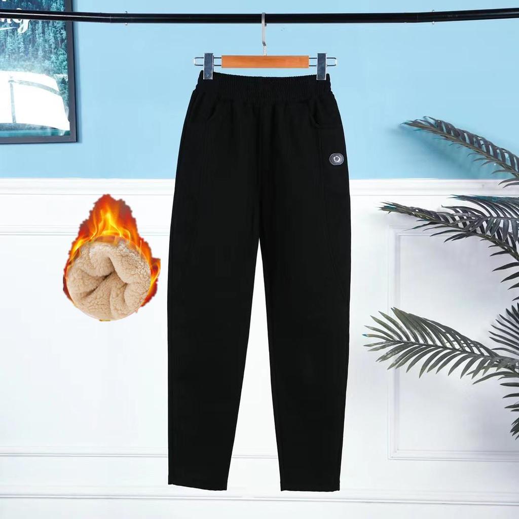 Зимние женские хлопковые шерстяные брюки, зимние большие размеры, повседневные толстые теплые шаровары