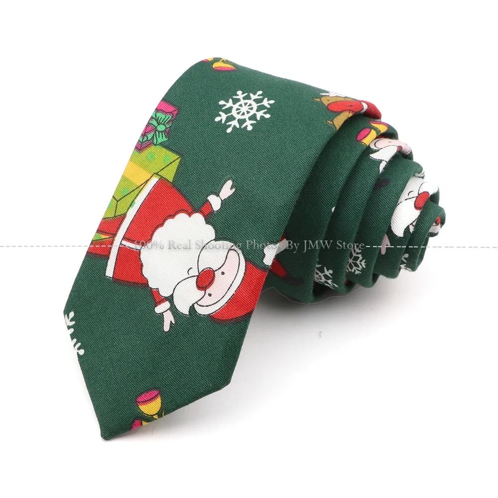 New, Cotton, Christmas, 6cm Tie, Red, Blue, Green Necktie, Santa Claus Snowflake,Neck Tie Festival,