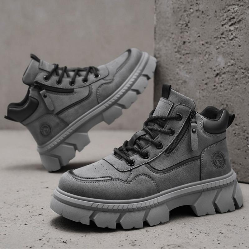 Новые модные осенние и зимние мужские высокие ботинки martin для студентов, трендовые рабочие туфли на мягкой подошве для мальчиков, кроссовки Martin с защитой труда