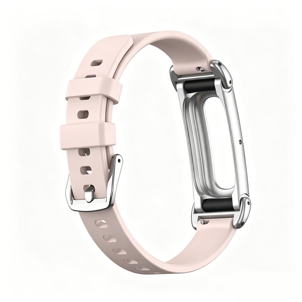 Advanced Metal Frame Protective Case With Soft Silicone Strap For Google Fitbit Air Adjustable Replacement Sport Wrist Band