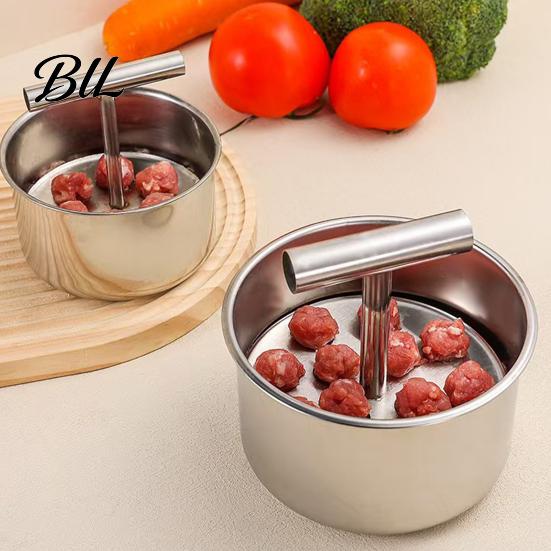 Stainless Steel Meatballer 2Pcs Meatball Maker, Manual Meat Ball Press Tool for Homemade Beef Pork Fish Balls, Nonstick Shaper Kitchen Cooking