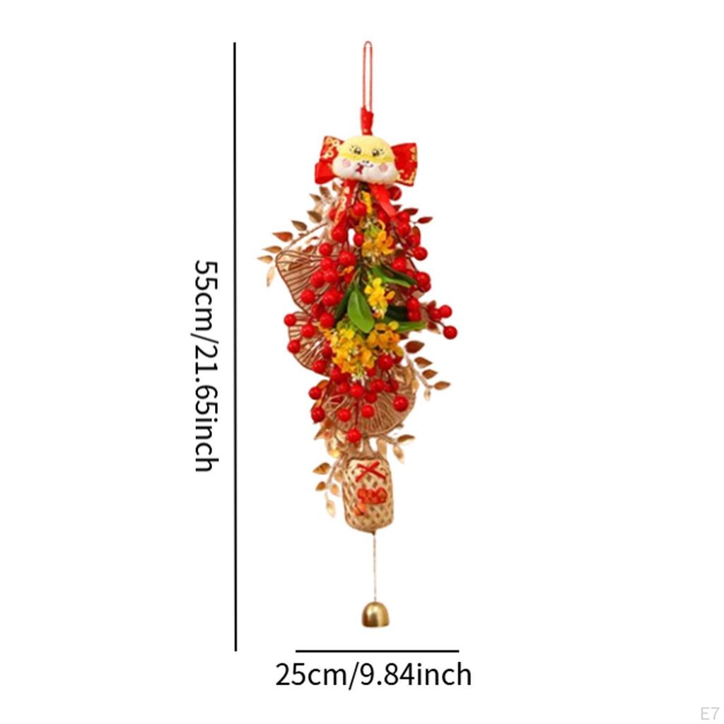 Chinese Year Decoration Artificial Wreath for Front Door Accessories with Hook Crafting