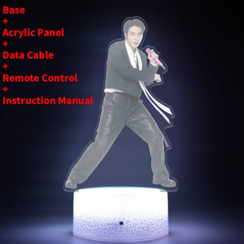 Светодиодный ночник BTS World Tour Comeback Concert с пультом дистанционного управления для декора комнаты и коллекционный подарок