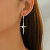 New Accessories Geometric Inlaid Zircon Cross Design Earrings Versatile Spice Girls Ladies Ear Buckles