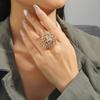 Новое полное бриллиантовое кольцо Water Diamond, трехмерное, регулируемое, с открытым дизайном, персонализированное и изысканное, для женщин