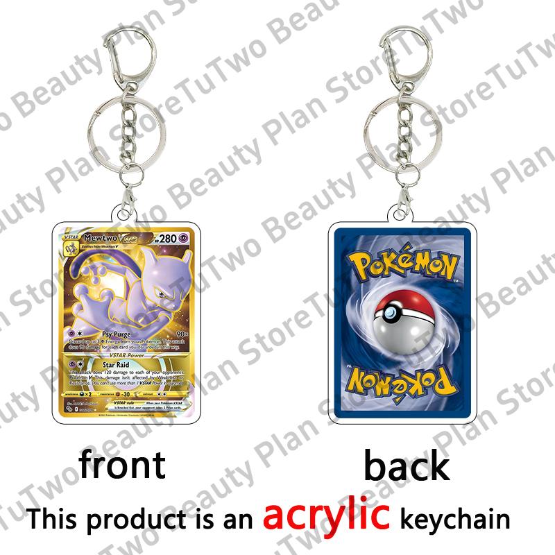 Anime Cartoon Venusaur Bulbasaur Charizard Mewtwo Pocket Monsters Acrylic Keychain Accessories Pendant Key Ring Charm Gifts Toys
