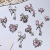 3Pcs Nail Rhinestone Pink Bow Pendant Jewelry Easy To Apply Durable Charming Manicure Rhinestones Women Supply