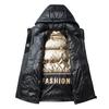 Autumn and Winter 90 White Duck Down Warm Removable Cap Black Gold Graphene Casual Down Jacket