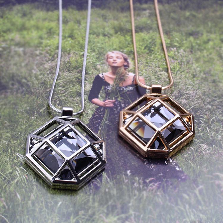 Модный квадратный полый свитер-цепочка, ожерелье, аксессуары для одежды, подвеска