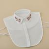 Beading Fake Collared Shirt Chiffon False Collar Woman Vintage Detachable White Collar For Sweater Blouse Half Shirt Accessories