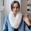 Женский теплый снуд-шарф из искусственного лисьего меха: Толстый галстучный воротник для осени и зимы