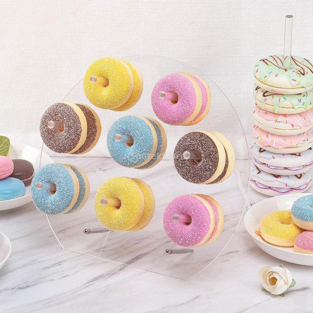 Transparent Acrylic Donut Rack Pastry Display Stand Doughnut Holder Decorative Centerpiece for Kitchen Baby Shower