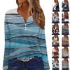 Women's T Shirt Tee Button Print Long Sleeve Daily Weekend Fashion Basic V Neck Regular Top