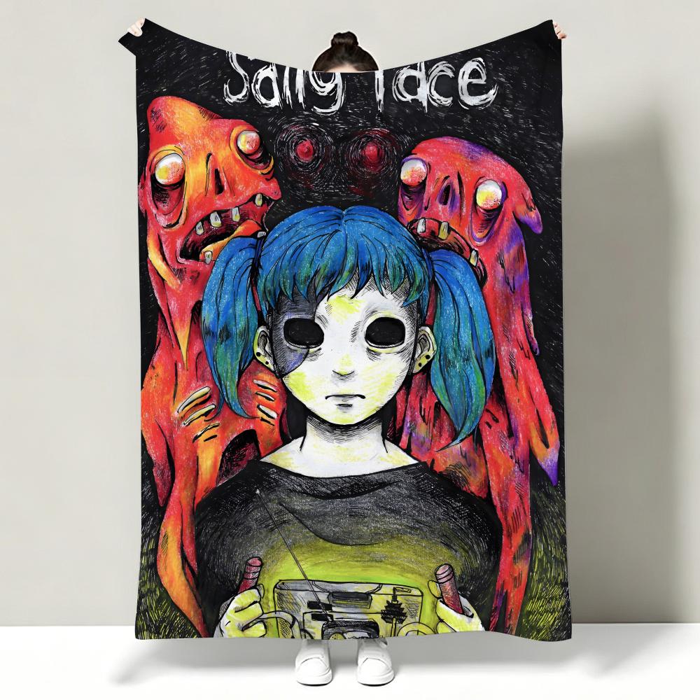 Game SSally FFace Throw Soft Warm Flannel Throw Blanket Multiuse for Sofa Bed Office Nap