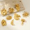 1PC 18K Gold Plated Charms Sun Shell Horse Arrowhead Feather Hammer 304 Stainless Steel Pendant For DIY Necklace Jewelry Making