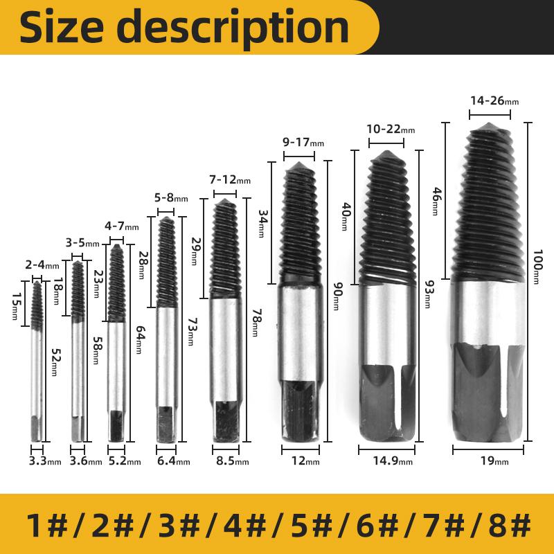 5/6 шт. экстрактор для винтов, набор металлических сверл, экстрактор для удаления поврежденных винтов, деревообрабатывающие инструменты, экстрактор сломанных болтов для водопроводных труб