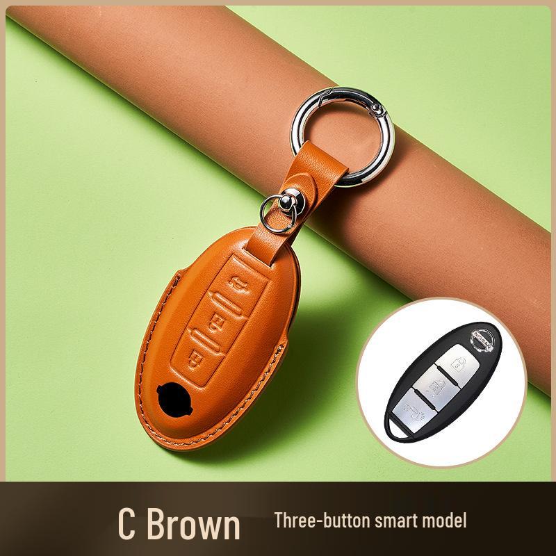 Ключница из коровьей кожи растительного дубления для ключа от автомобиля New Sylphy Murano, ручная работа, дизайн с пряжкой для мужчин