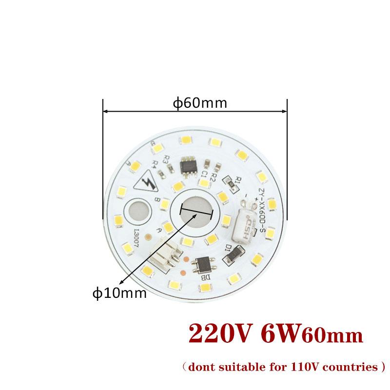 220 В переменного тока 3/6/12/24 Вт Трехцветная светодиодная лампа без привода, панель с источником света, белый теплый свет, люстра, круглая потолочная трансформация
