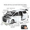 Новая модель автомобиля Toyota Alphard MPV из цинкового сплава в масштабе 1/18, литая металлическая игрушечная машинка, модель автомобиля с высокой имитацией звука и света, детские подарочные украшения
