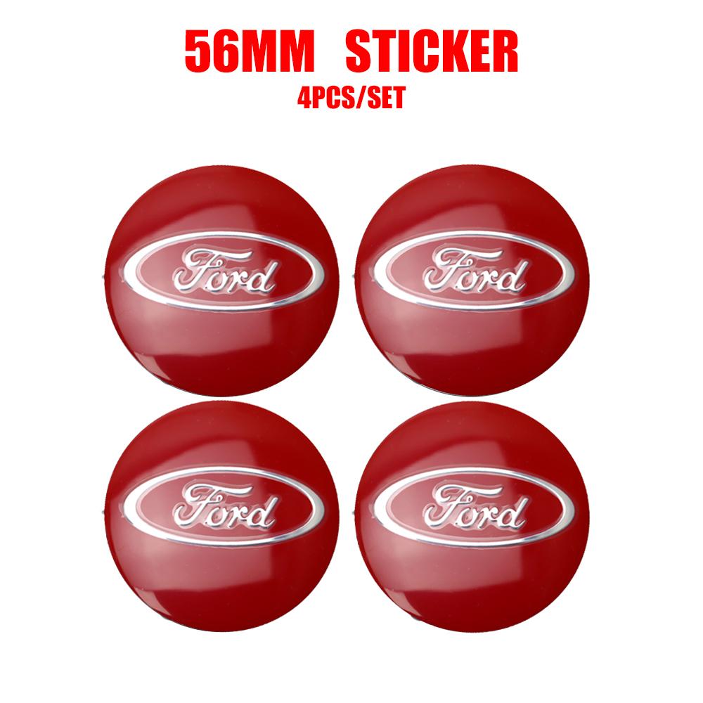 EWTJ7 4pcs 56/60mm Car Wheel Center Hub Caps Cover Badge Stickers Center Cover For Ford Fiesta Mondeo Fusion Explorer Escape Edge Kuga