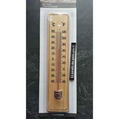 Термометр - Дерево - 22 x 5 см - Внутренний/Наружный - от -40°C до +50°C - Крепление в комплекте