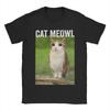 Men's T-Shirt Cat Meowl Funny Cat Owl For Animal Lovers Pure Cotton Tee Shirt Short Sleeve T Shirts Round Neck Clothes Gift Idea