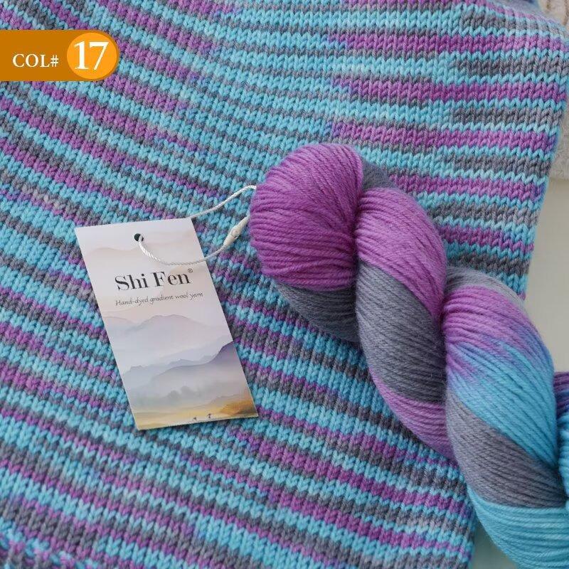 Hand-dyed Wool Yarn, Gradient DIY Knitting Patterns for Sweaters, Baby Silk Yarn Shawls, Scarves, and Handmade Hats