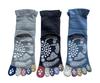 Yoga Loose Elastic Cotton Set Women's Five-Toe Socks, Sports, Non-Slip, Socks, Fit, Cuffs, Blend, 3-Pair (Colors Available)