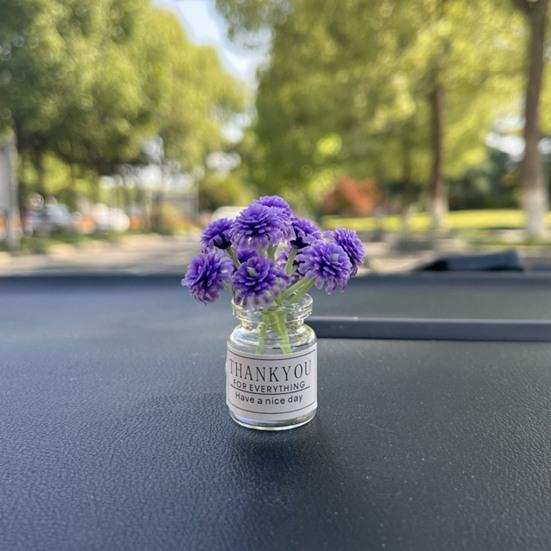 Миниатюрная стеклянная ваза с цветами, искусственный букет, настольные украшения, цветы бонсай для установки на транспортное средство