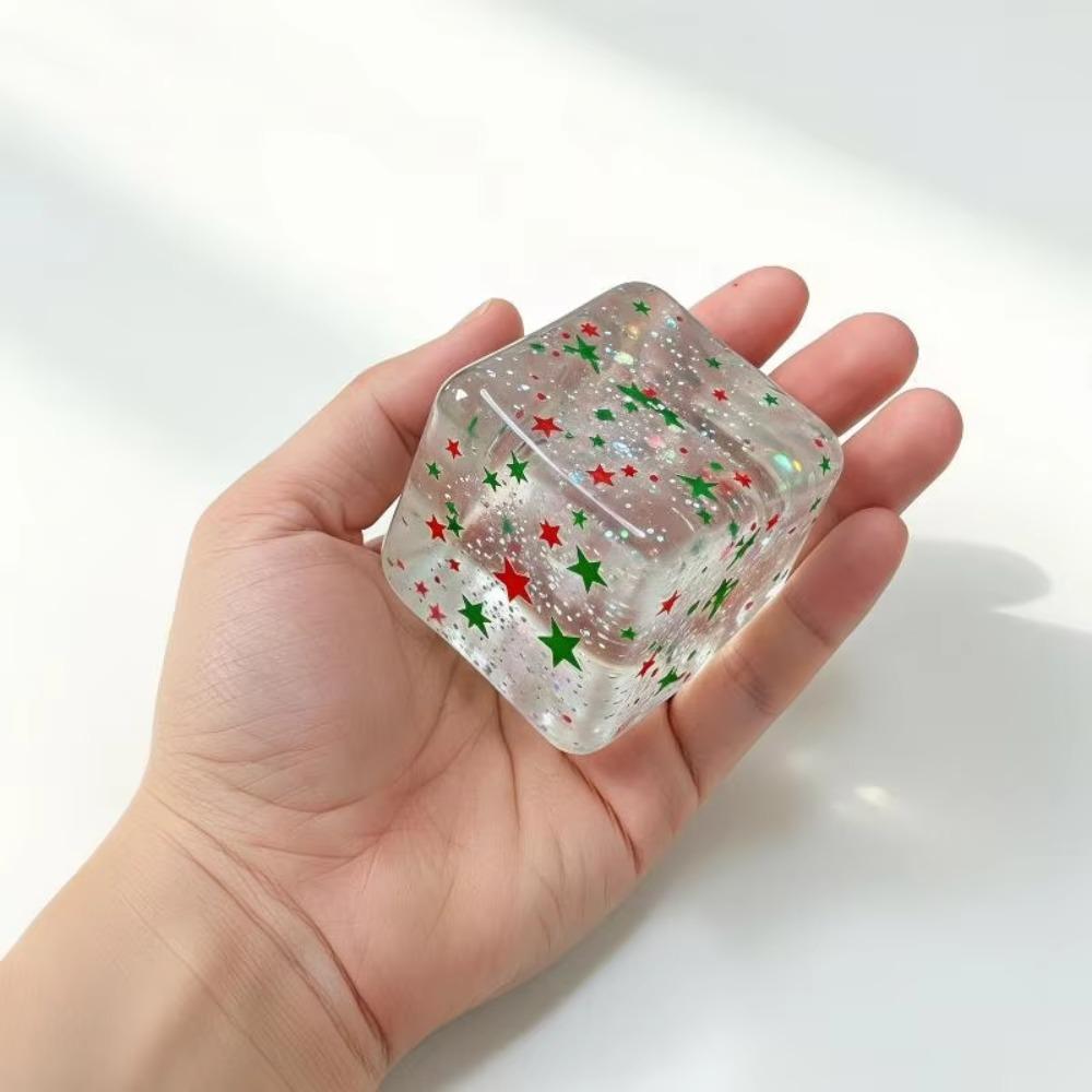 with Sequins Christmas Maltose Stress Relief Ice Cubes Ice Blocks Fidget Squeeze Toy Adults