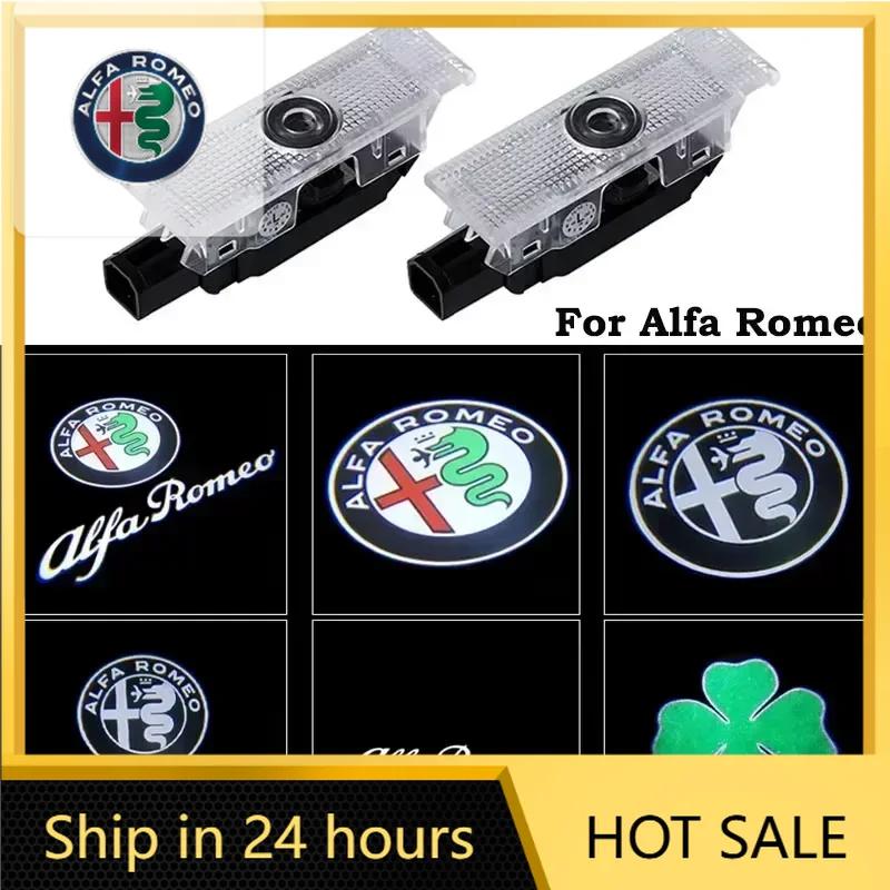 Car Sticker For Alfa Romeo 159 147 2Pcs Car Door Welcome LED Lights Logo Laser Decor Project Ghost Lamp For Alfa Romeo Sportiva abc012