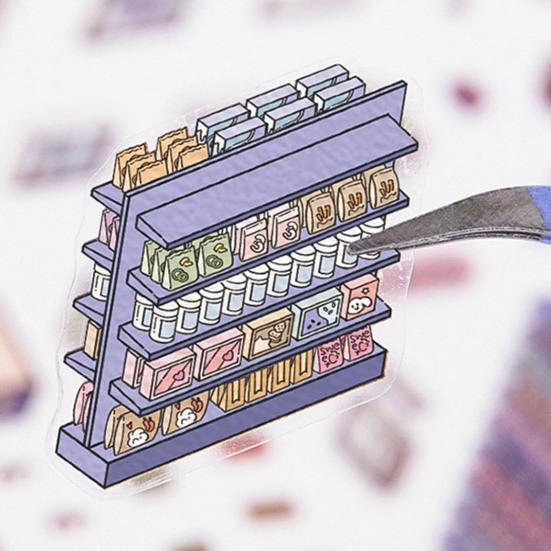 DIY 3D наклейки для дома Тема супермаркета Многоразовые наклейки Снятие стресса Кофейня Книжный магазин