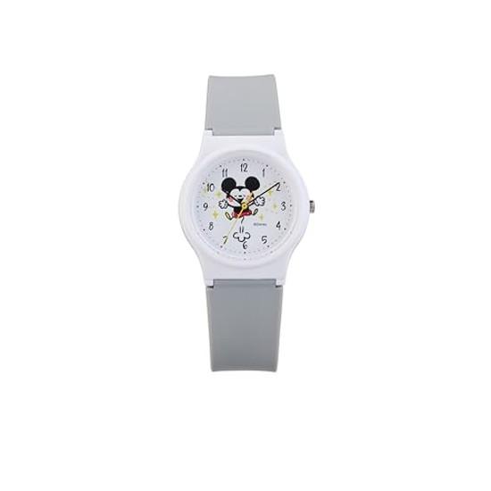 Аналоговые часы Citizen QQ с водонепроницаемым уретановым ремешком Kanahei Mickey Mouse 10 ATM, модель V06A-513VK, серые, для девочек.