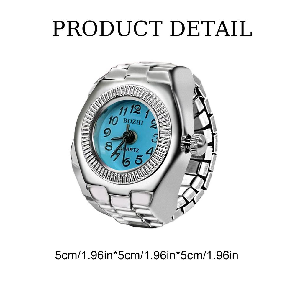 Винтажные часы в стиле панк на палец, мини-часы из сплава с эластичным ремешком, кольца для пары, ювелирные часы, ретро, ​​римские кварцевые часы, кольцо