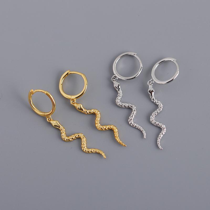 Fashion Silver Jewelry Sets 925 Sterling Silver Moon Star Snake Dangle Earring Huggie Earrings Gold Plated Hoop Earrings Women