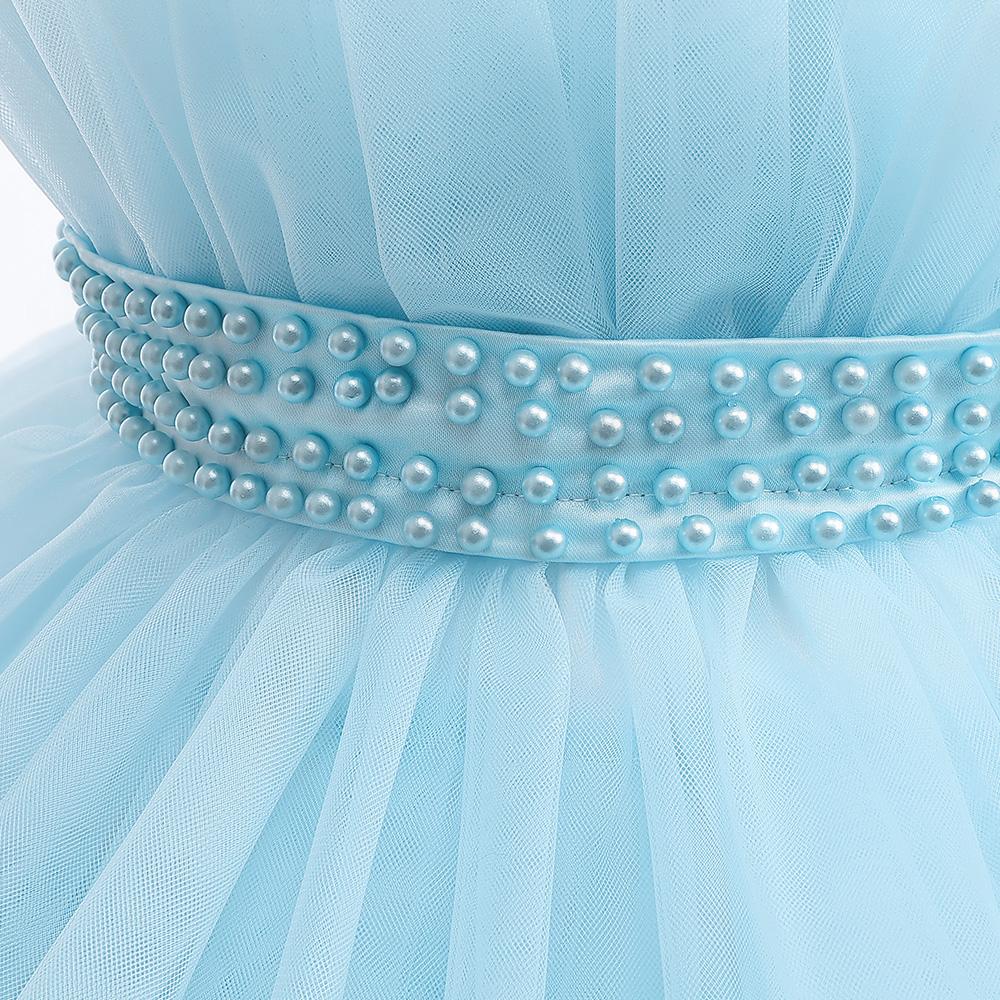 Летнее фатиновое платье принцессы со шлейфом для девочек, официальное белое платье для крещения, свадьбы, детские праздничные платья для девочек, платье подружки невесты для выпускного вечера, От 3 до 10 лет