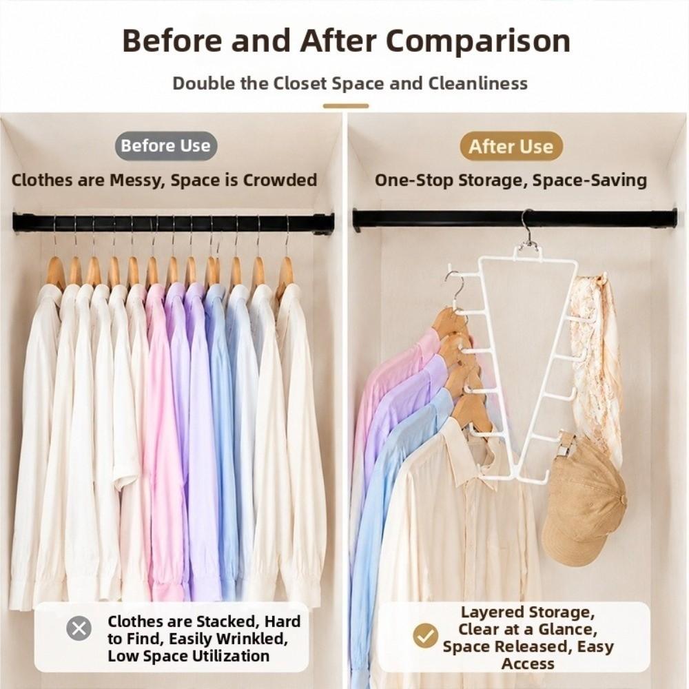 2Pcs Rotatable Metal V Shaped Hanger Wall Mounted Wardrobe Clothes Organizer  Scarf Hanging