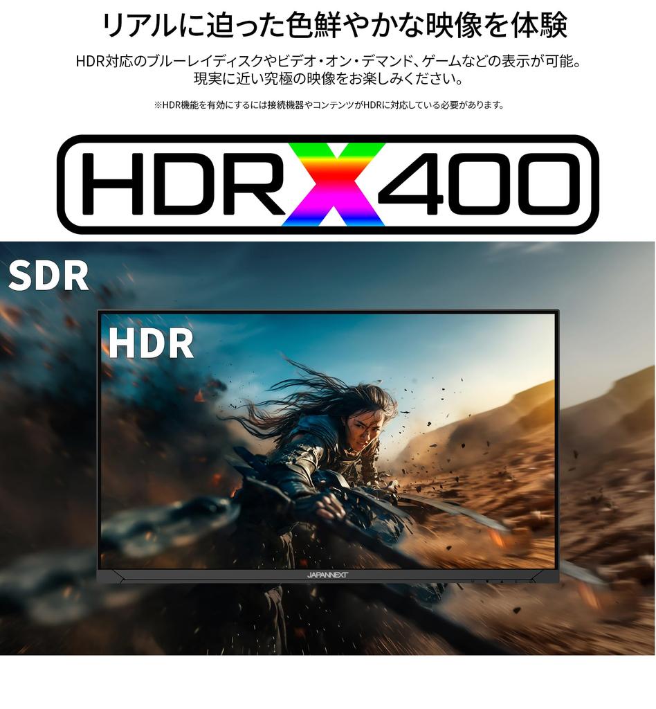JAPANNEXT дюймовая IPS-панель 200 Гц совместимый игровой монитор с разрешением Full HD HDMI DP USB 65 Вт мощность HDR400 эквивалент PS5 подключение год 23.8